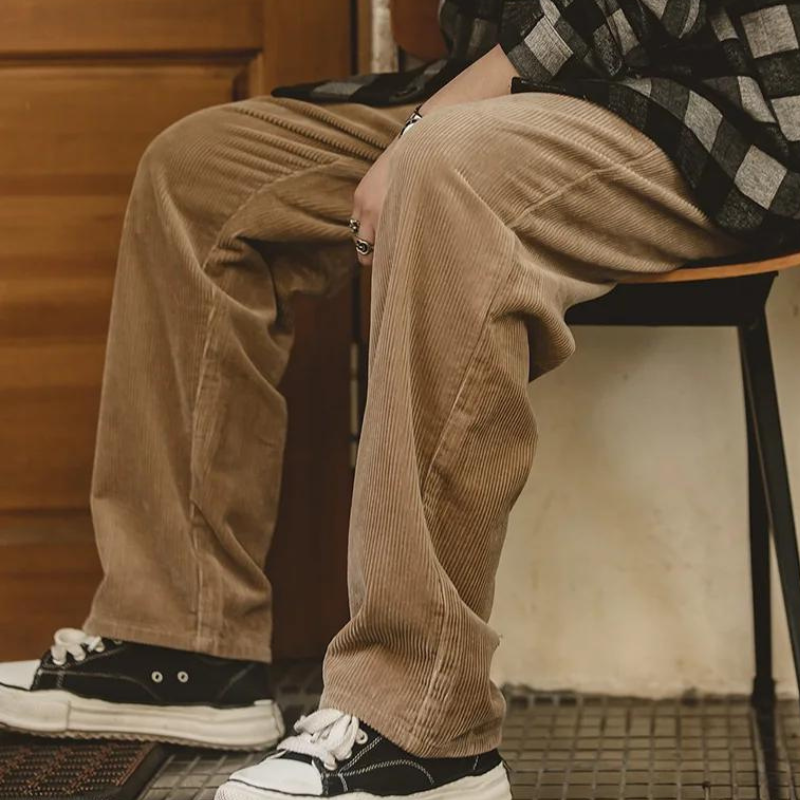 Retro Wide-Leg Corduroy Trousers
