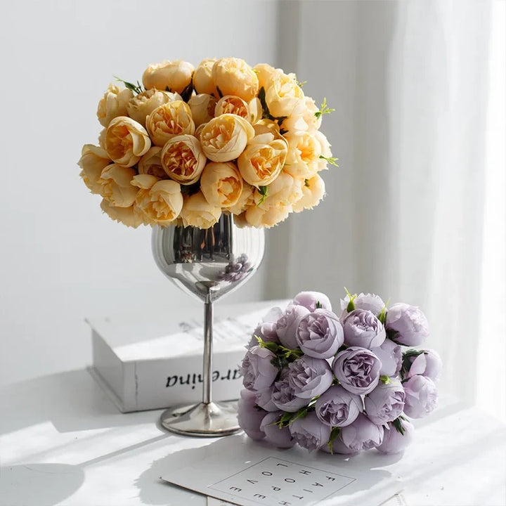 Serene Silk Floral Peony Bouquet