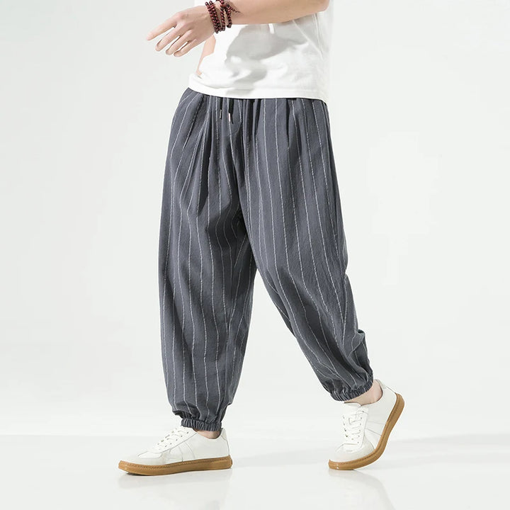 Laid-back Luxe Striped Trousers