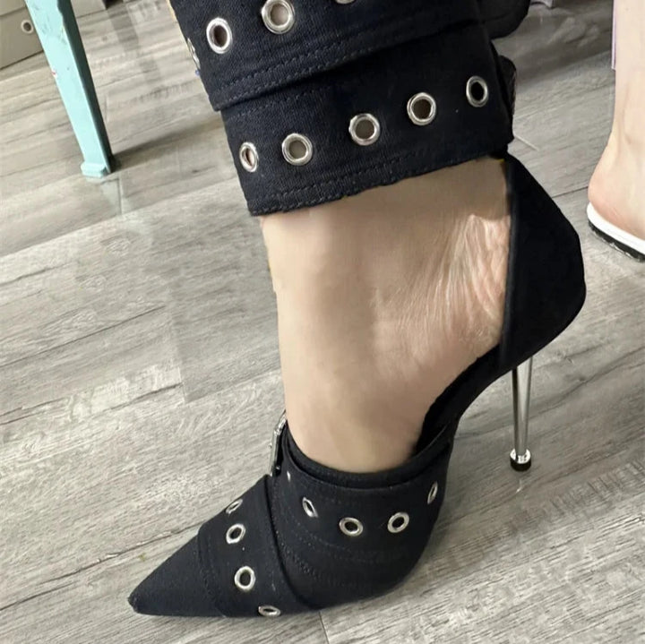 Rebel Chic Buckle Heels