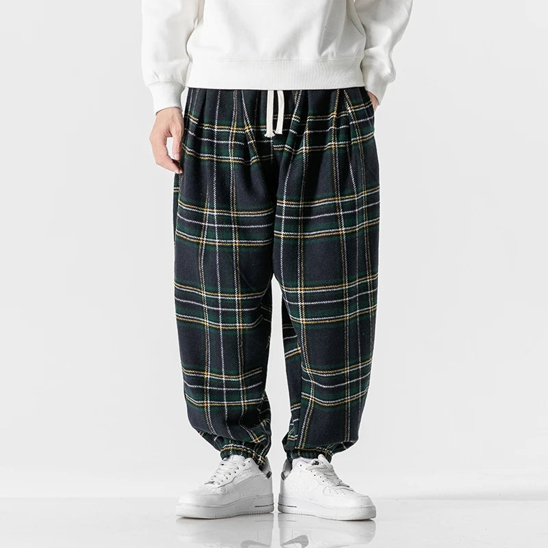 Leston Plaid Drawstring Sweatpants