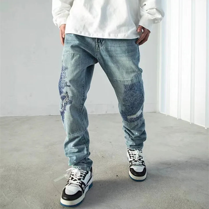 Rogue Patch Embroidery Denim Jeans