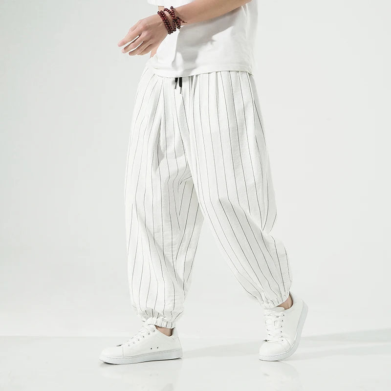 Laid-back Luxe Striped Trousers