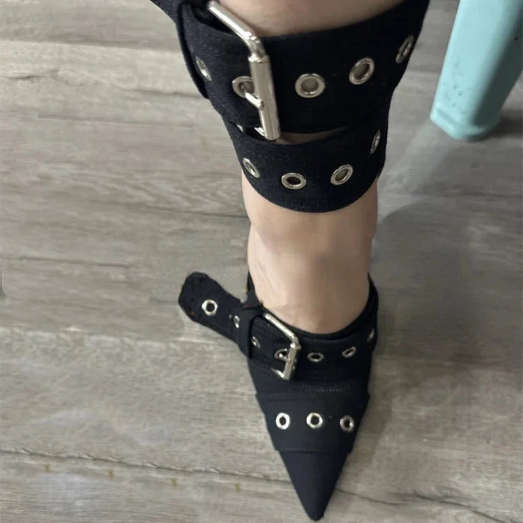 Rebel Chic Buckle Heels