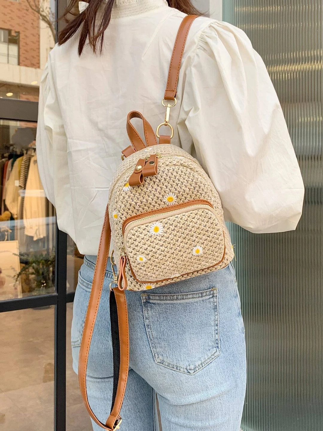 Petite Floré Embroidered Student Bag