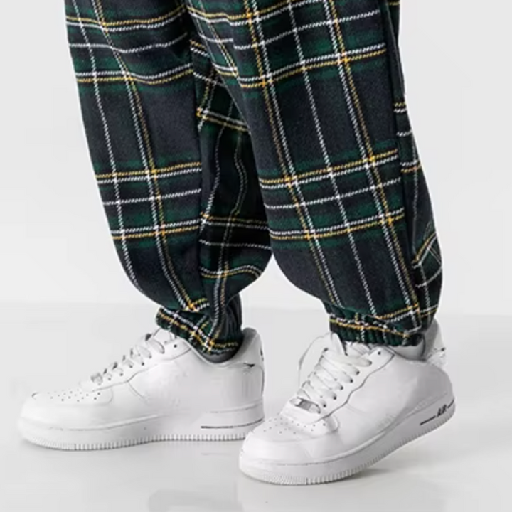 Leston Plaid Drawstring Sweatpants