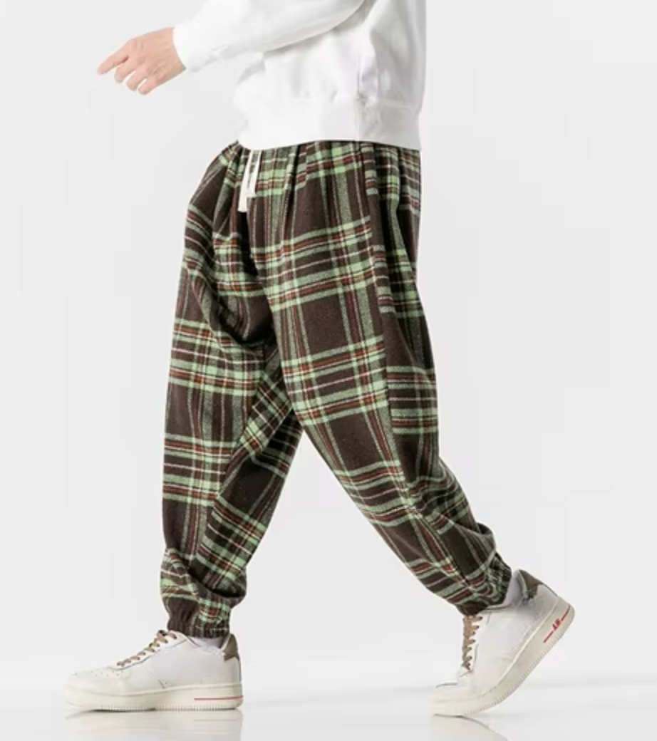 Leston Plaid Drawstring Sweatpants