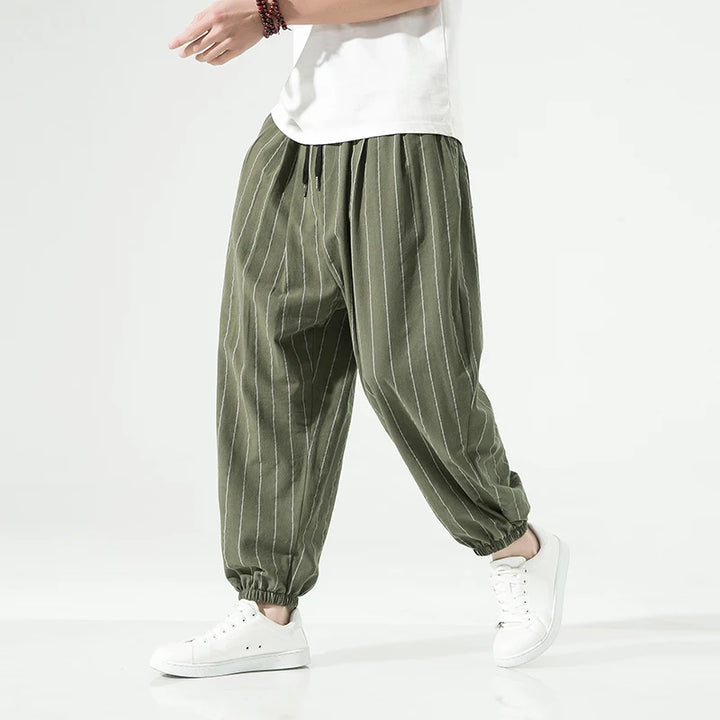 Laid-back Luxe Striped Trousers