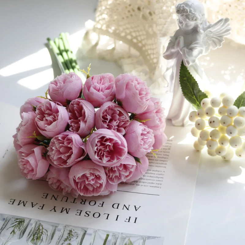 Serene Silk Floral Peony Bouquet