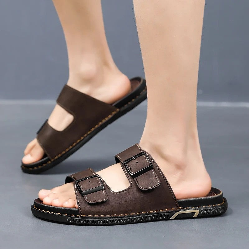 Arvion Double Buckle Slide Sandals
