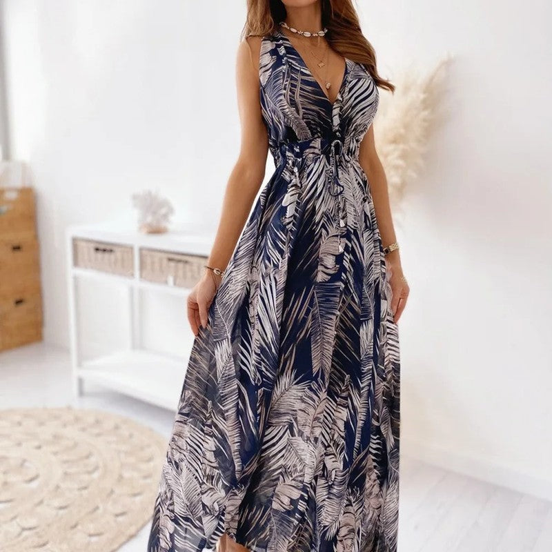 Floral V-Neck Maxi Dress