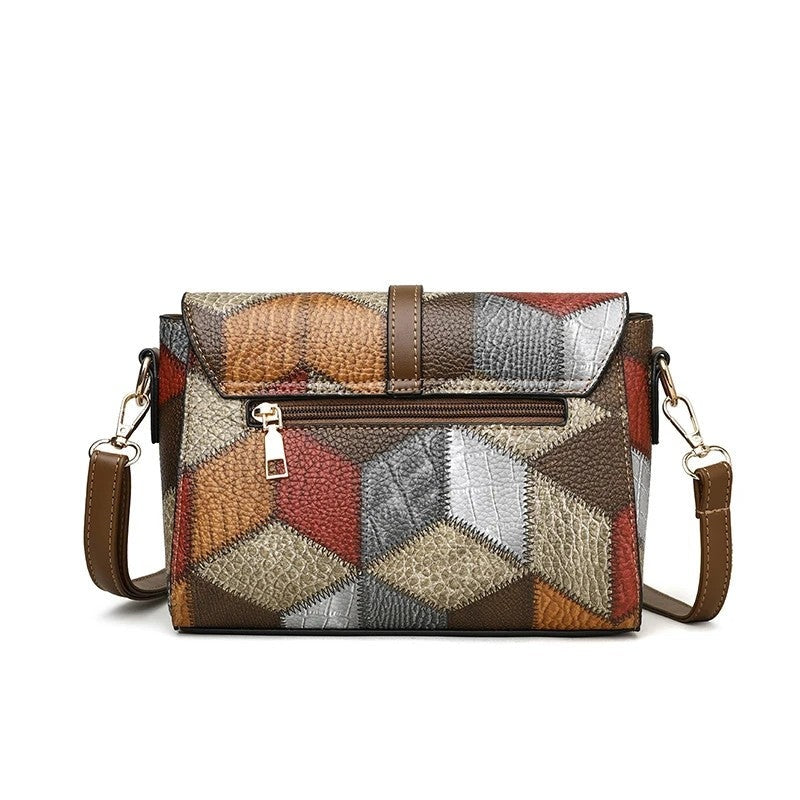 Geometric Patterned Crossbody Shoulder Bag