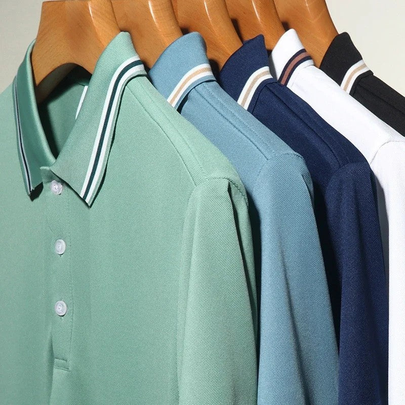 Piqué Stripe Collar Polo Shirt