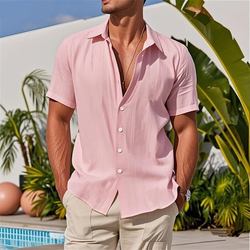 Relaxed Spread Collar Button-Up Shirt