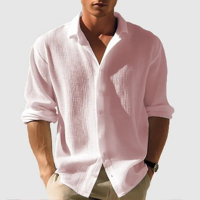 Relaxed Textured Button-Up Shirt