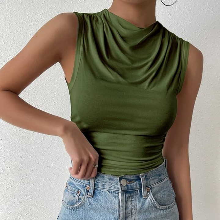 Sierra Silk Pleated Tank Top
