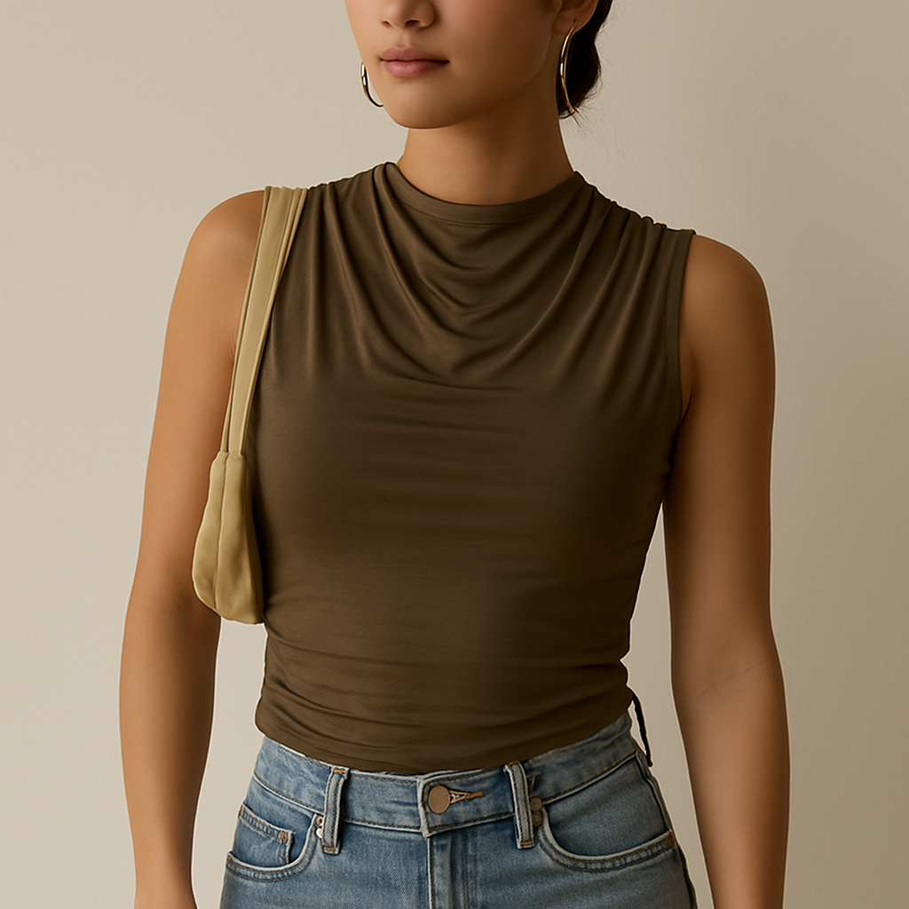 Sierra Silk Pleated Tank Top