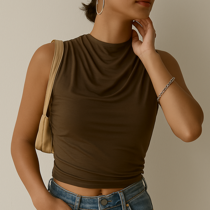 Sierra Silk Pleated Tank Top