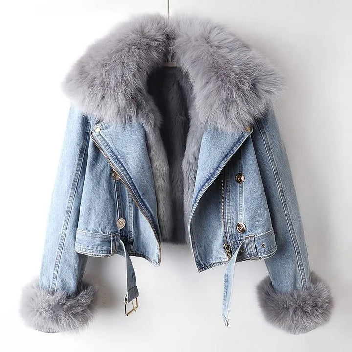 Roxanne Fox Fur Denim Jacket