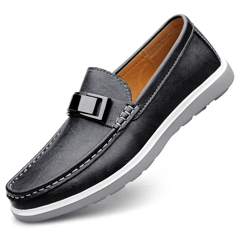 Kelvon Buckle Leather Loafers