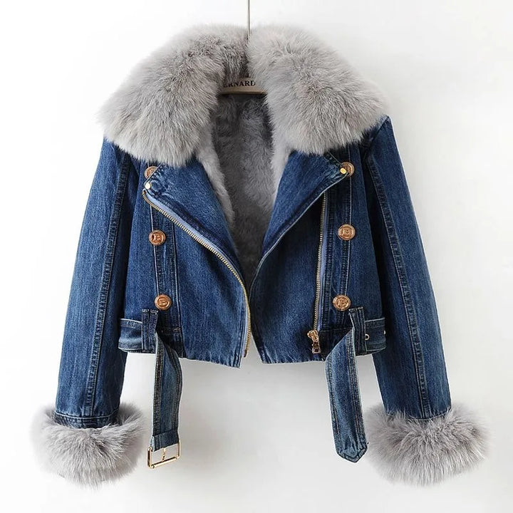 Roxanne Fox Fur Denim Jacket