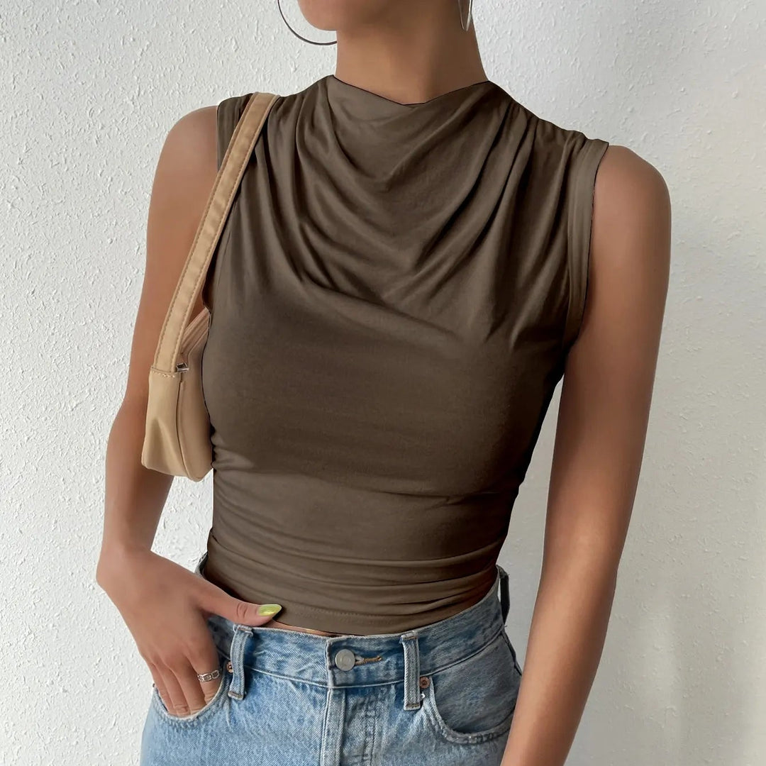 Sierra Silk Pleated Tank Top