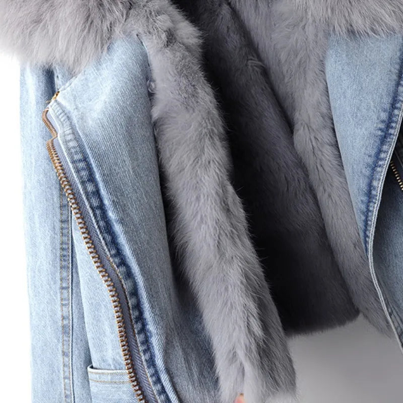 Roxanne Fox Fur Denim Jacket