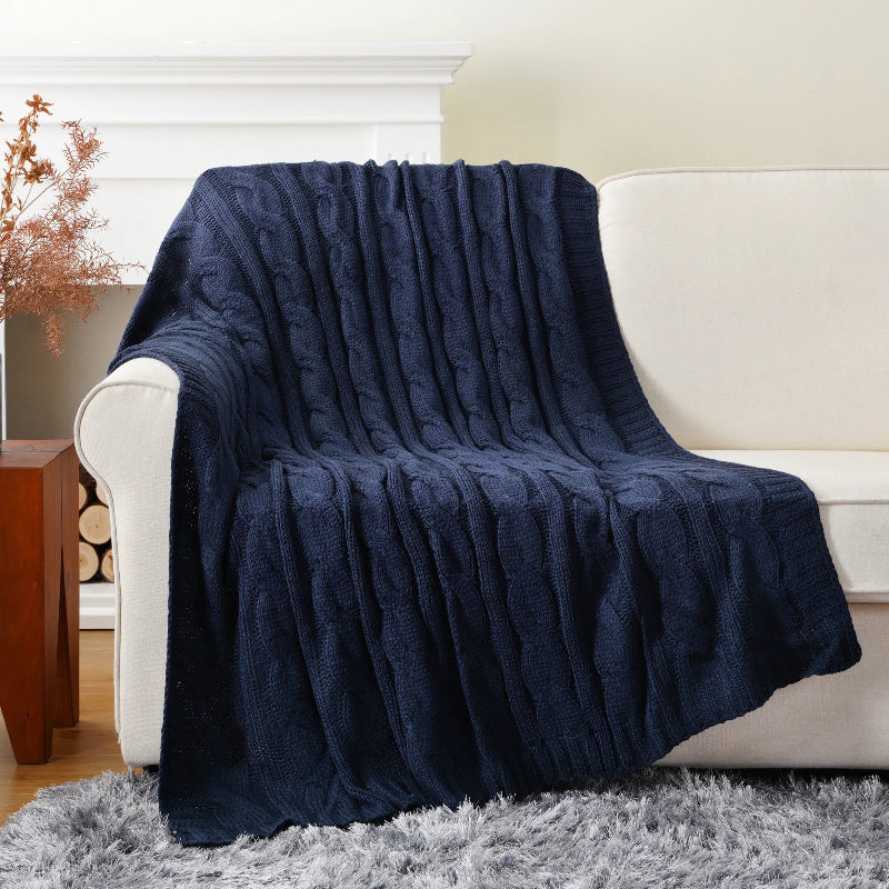 Battilo Textured Knit Throw Blanket