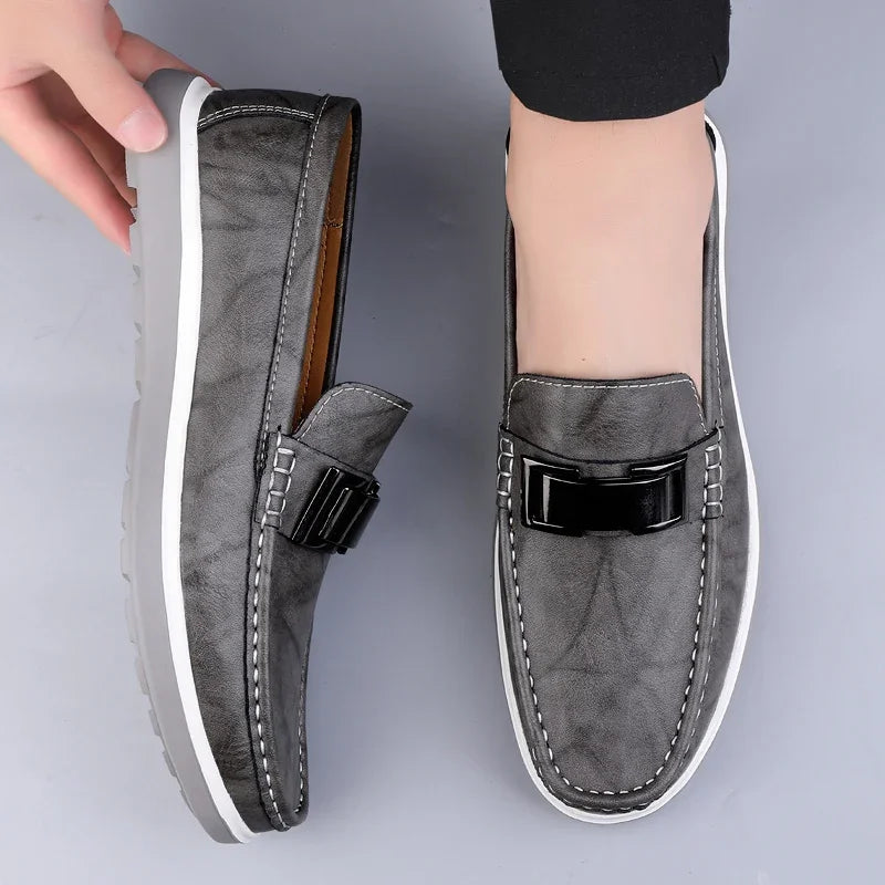 Kelvon Buckle Leather Loafers