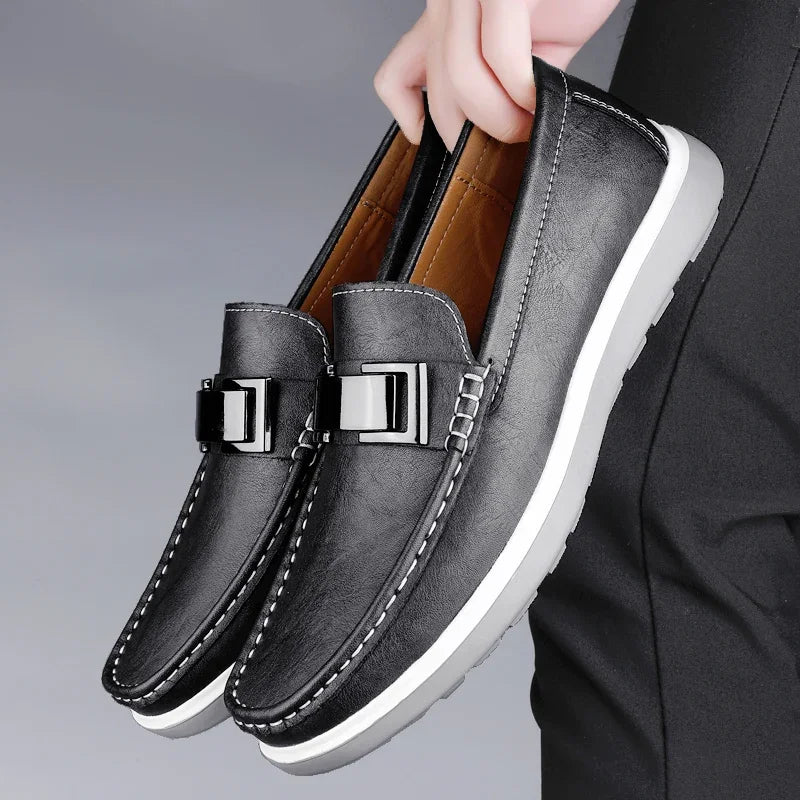 Kelvon Buckle Leather Loafers