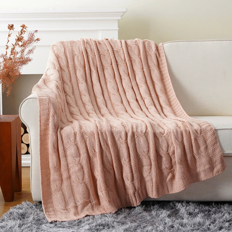 Battilo Textured Knit Throw Blanket