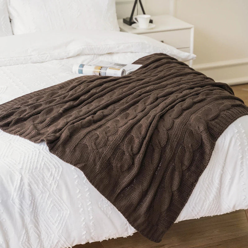 Battilo Textured Knit Throw Blanket