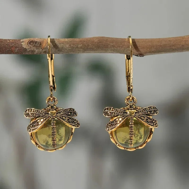 Dragonfly Antique Earrings