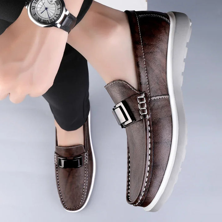 Kelvon Buckle Leather Loafers