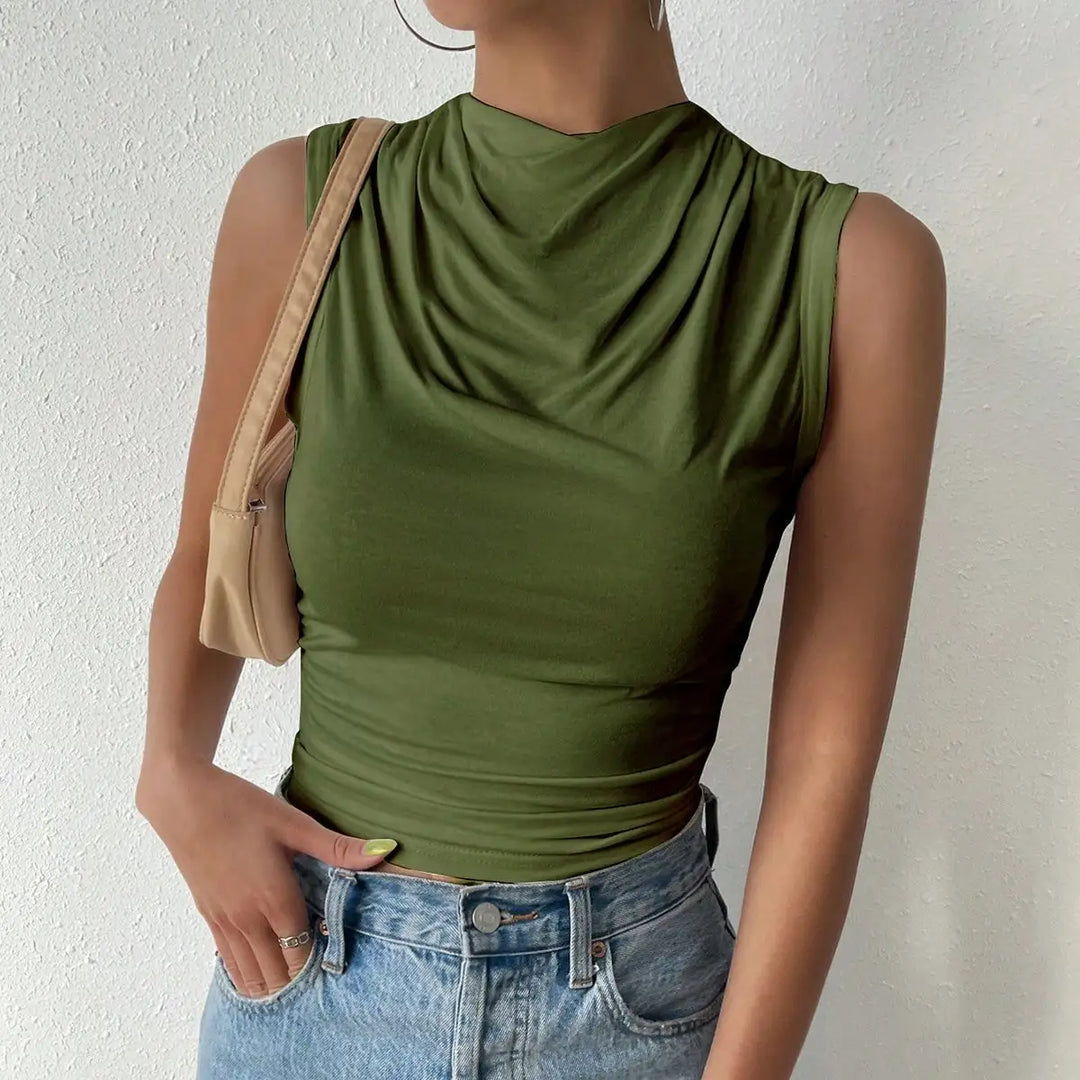 Sierra Silk Pleated Tank Top