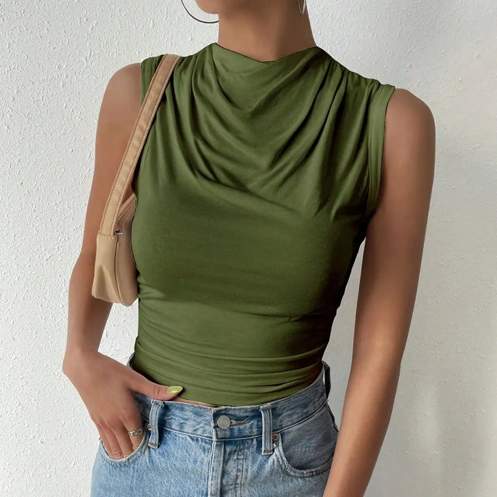 Sierra Silk Pleated Tank Top
