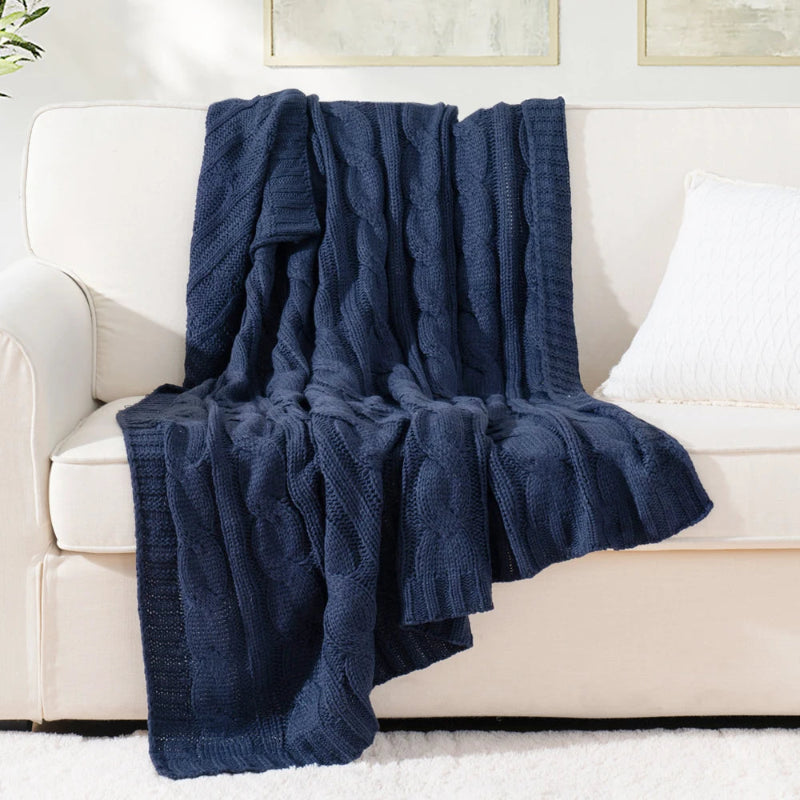 Battilo Textured Knit Throw Blanket