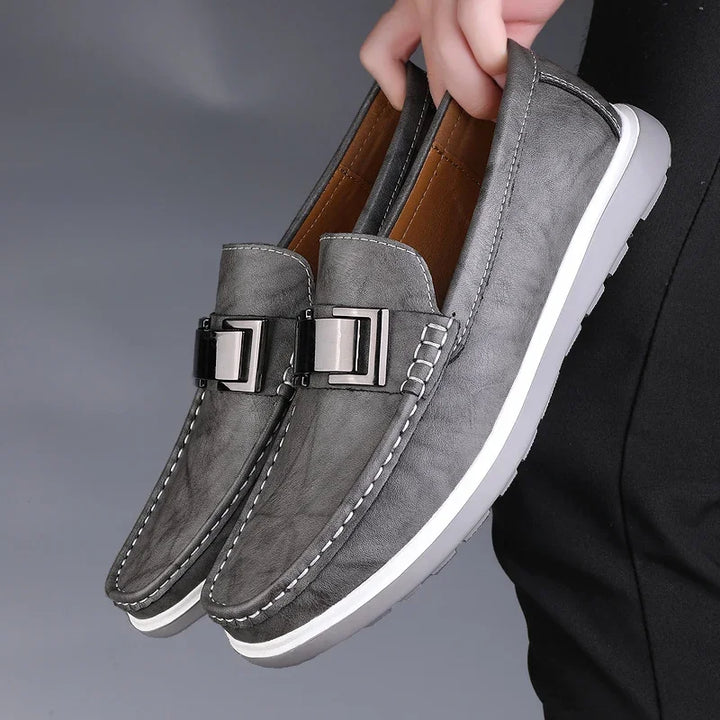 Kelvon Buckle Leather Loafers