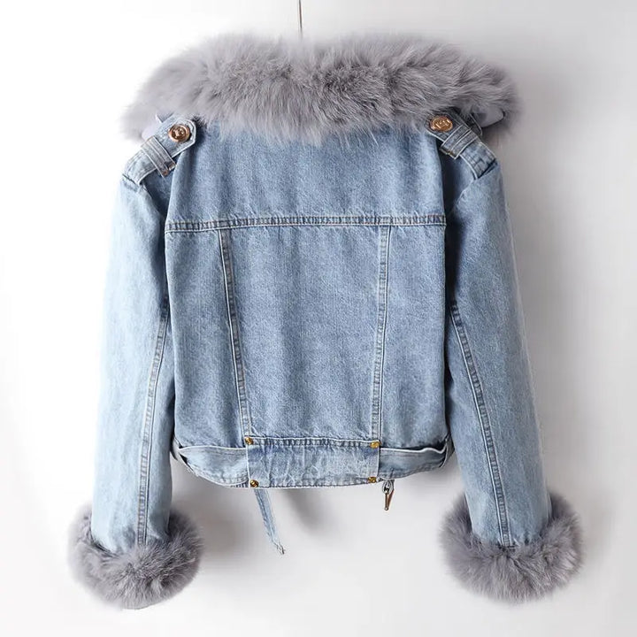 Roxanne Fox Fur Denim Jacket