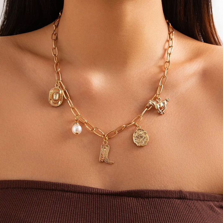 Golden Prairie Charms Choker