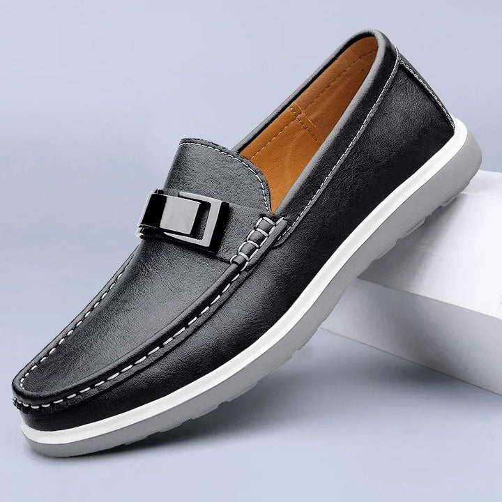 Kelvon Buckle Leather Loafers
