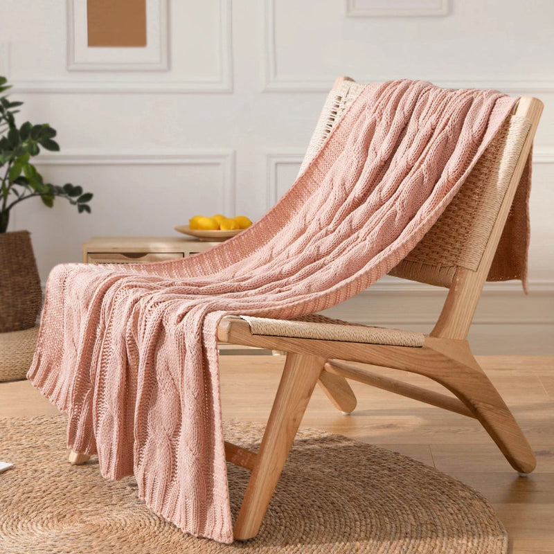 Battilo Textured Knit Throw Blanket