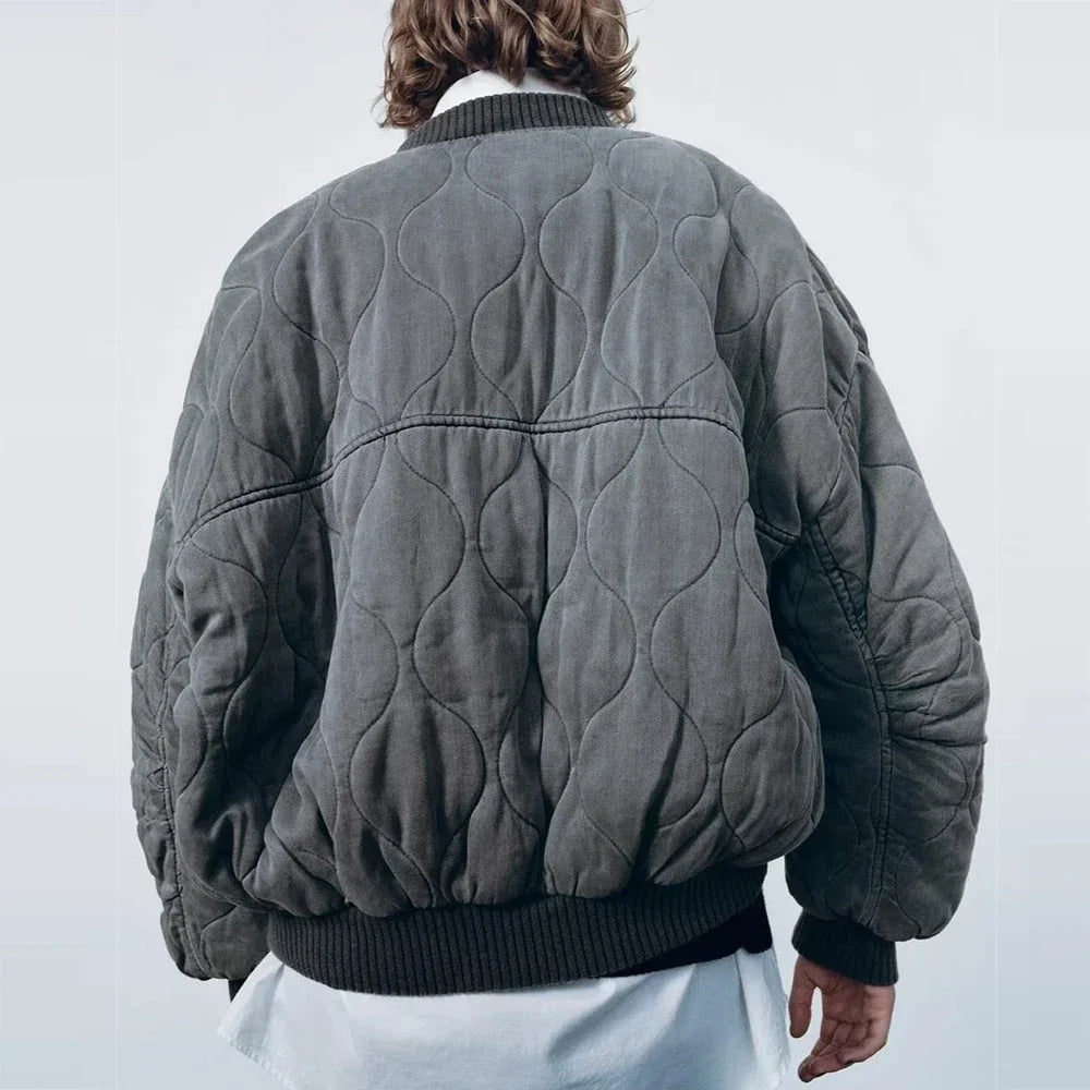 Streetwise Quilted Bomber Jacket