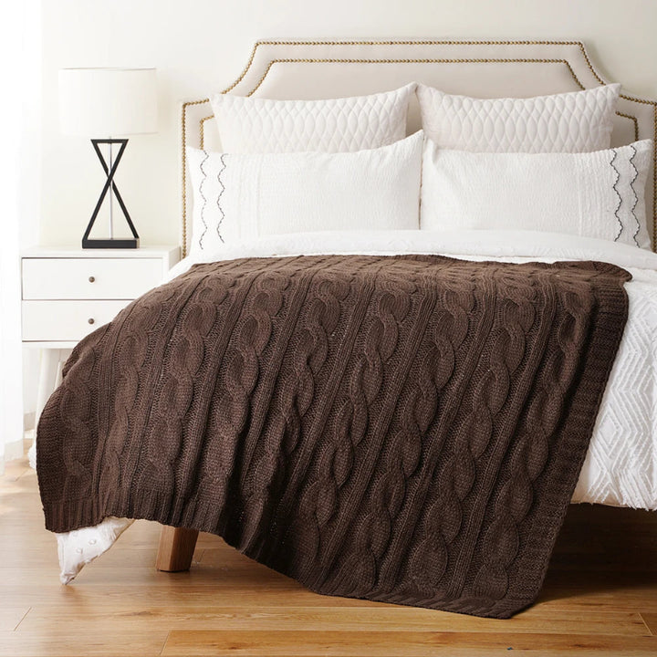 Battilo Textured Knit Throw Blanket