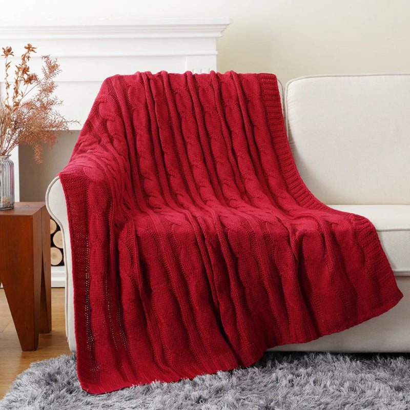 Battilo Textured Knit Throw Blanket