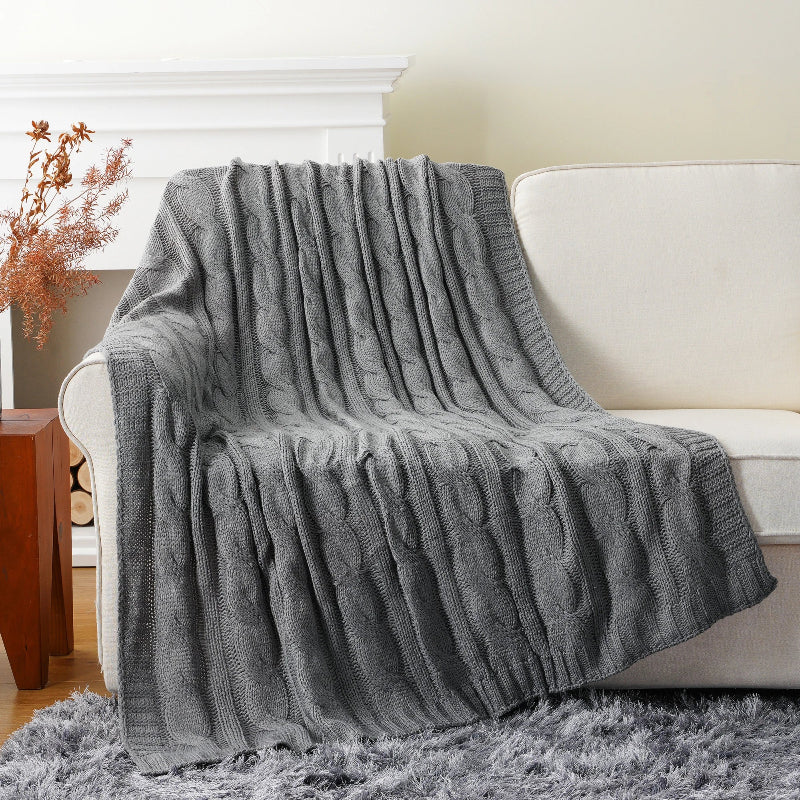 Battilo Textured Knit Throw Blanket