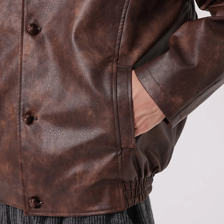 Revel Vintage Washed Leather Coat