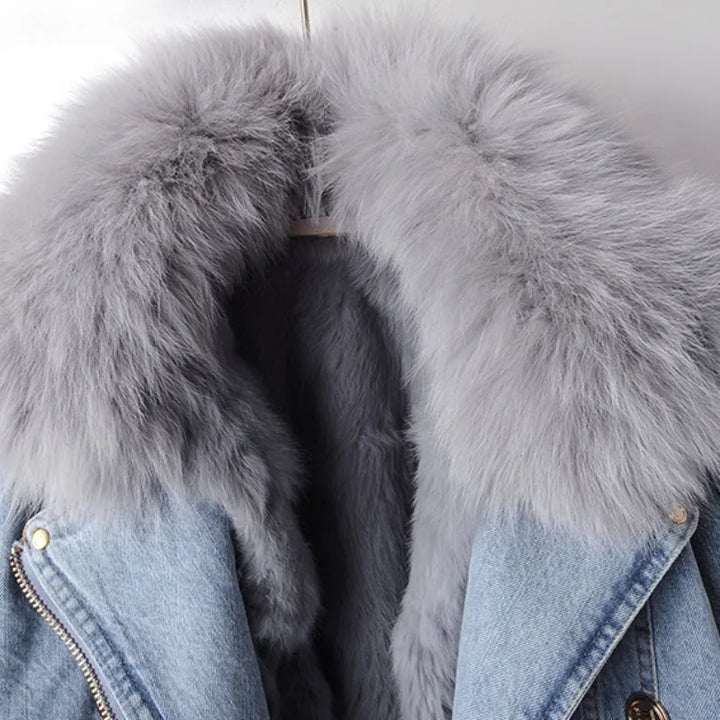 Roxanne Fox Fur Denim Jacket