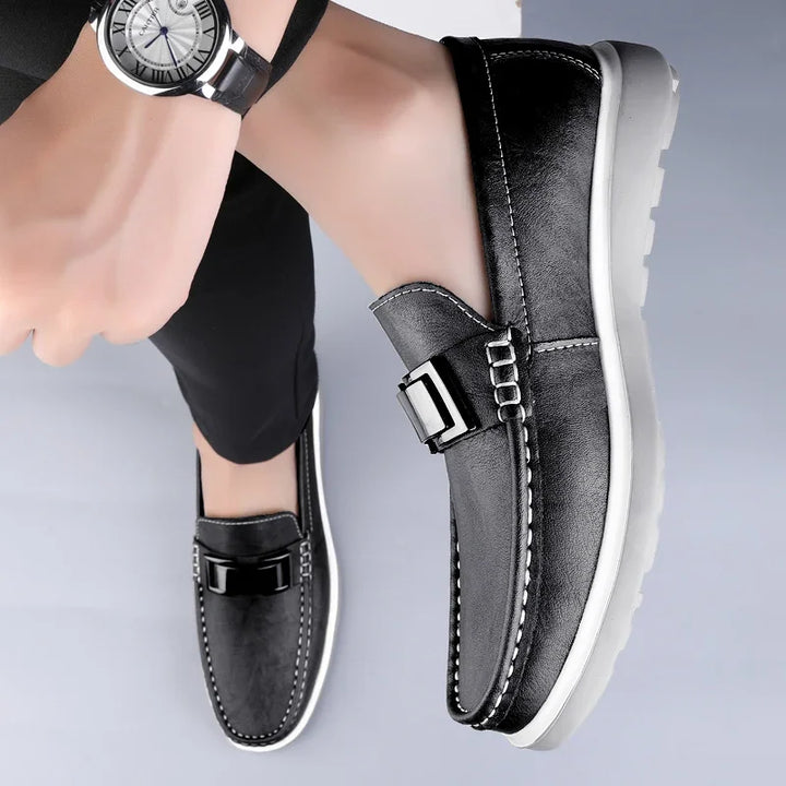 Kelvon Buckle Leather Loafers