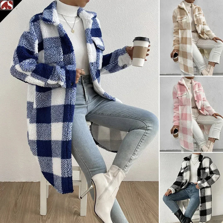 Suburbia Longline Plaid Trench Coat